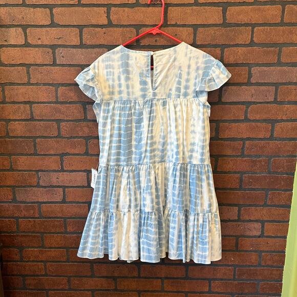 B Darlin Tie Dye Swing Dress - Blue White - Size 5-6 NWT Baby Doll Mini Dress - Picture 3 of 10